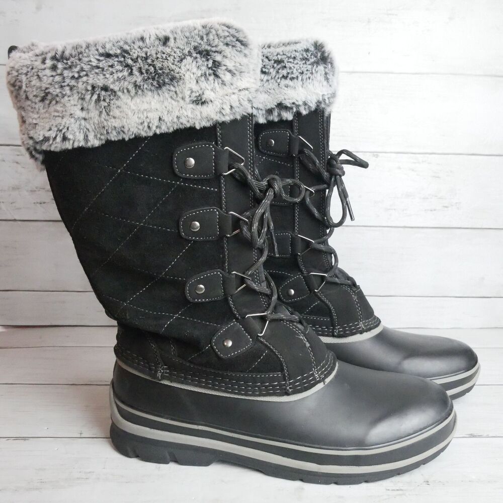 Khombu Women's Size 9 Black Ellie -20 Degrees Rated Winter Boots
